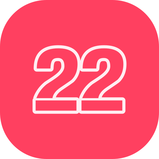 Number 22 free icon Number 22 free icon