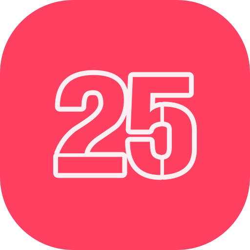 número 25 icono gratis