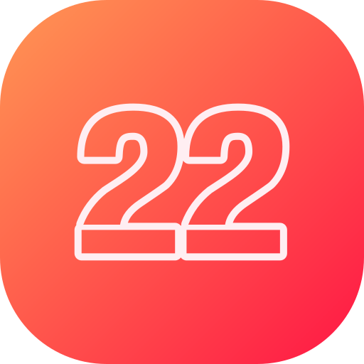 número 22 icono gratis