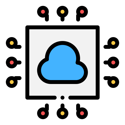 procesamiento en la nube icono gratis