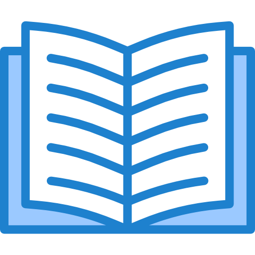 Open book srip Blue icon