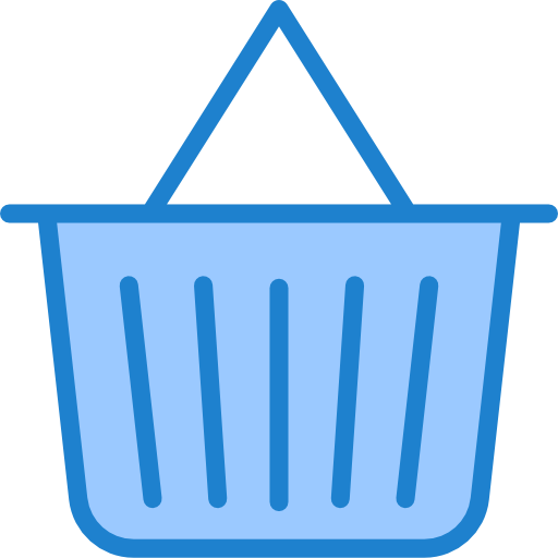 Shopping basket srip Blue icon