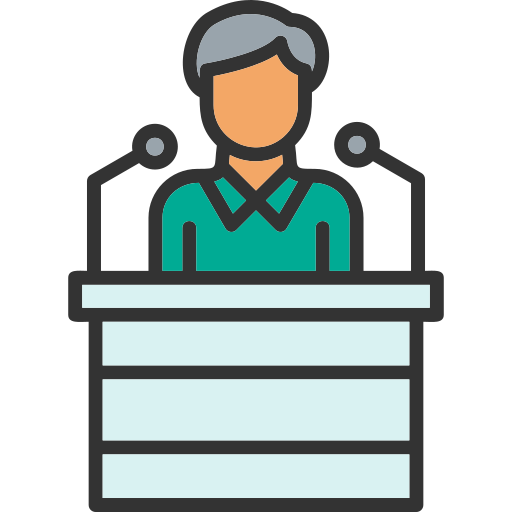 conferencia de prensa icono gratis