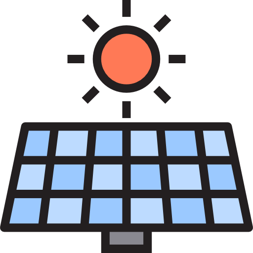 Solar panel srip Lineal Color icon