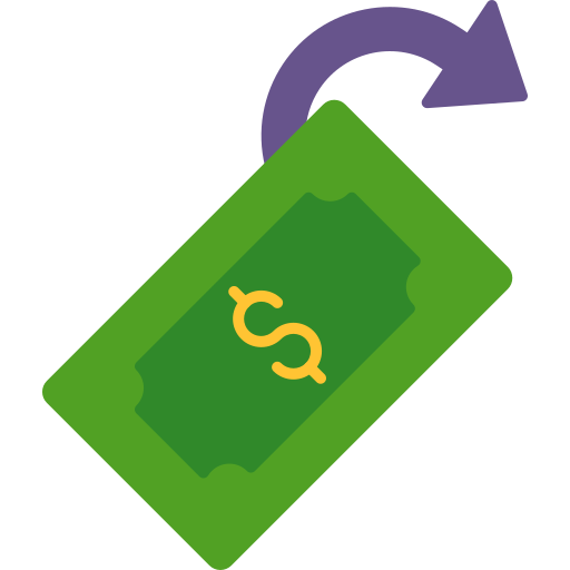 devolución de dinero icono gratis