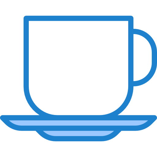 Coffee cup srip Blue icon