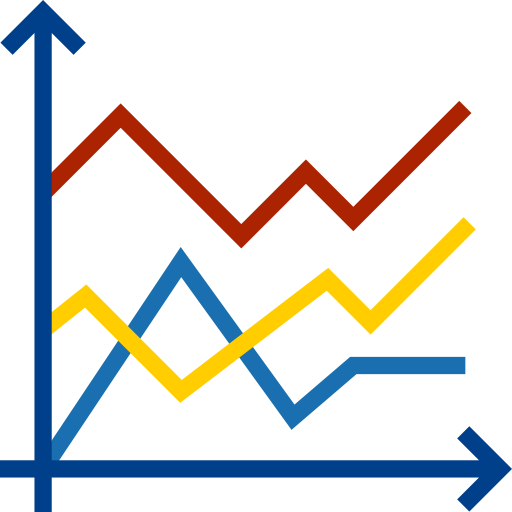 Icono De Gráfico De Líneas Srip Flat