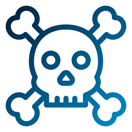 calavera y huesos icono gratis