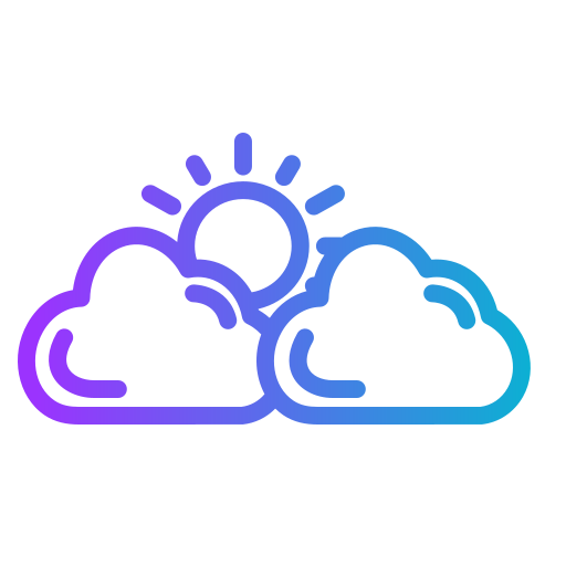 Sun cloud Generic gradient outline icon