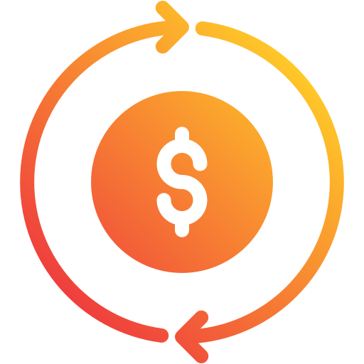 flujo de fondos icono gratis