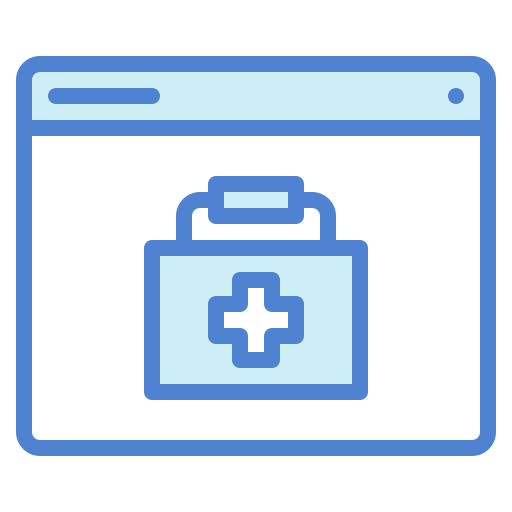 atención sanitaria en línea icono gratis