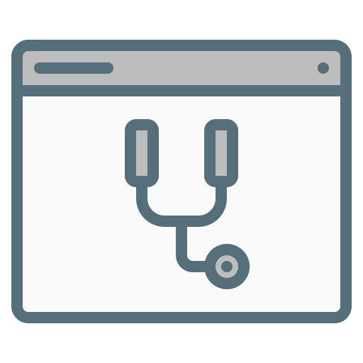 atención sanitaria en línea icono gratis