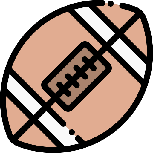 Rugby Ball Detailed Rounded Lineal Color Icon