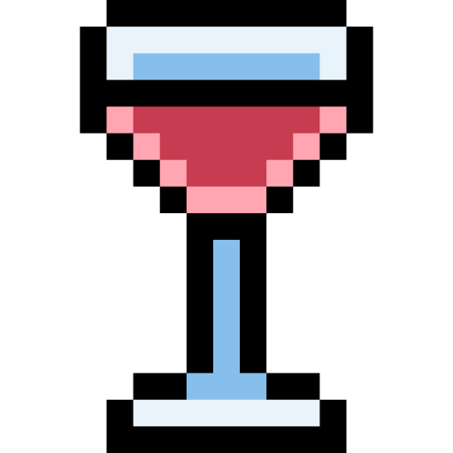 Wine Glass Pixel Linear Color Icon