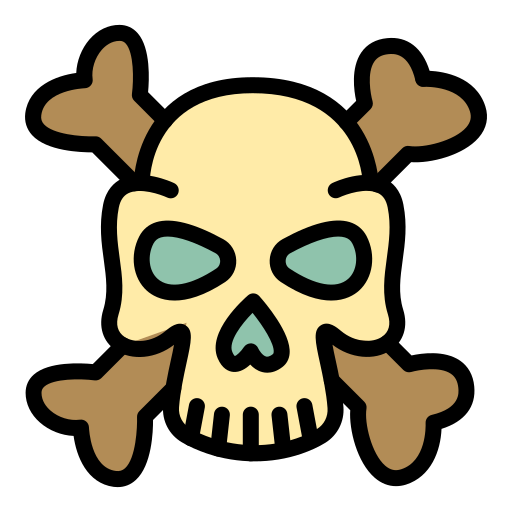 calavera y huesos icono gratis