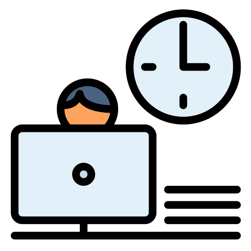 tiempo de trabajo icono gratis