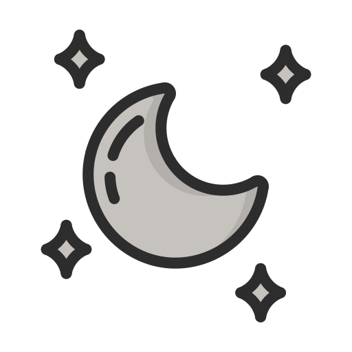 Icono de media luna (símbolo png) gris