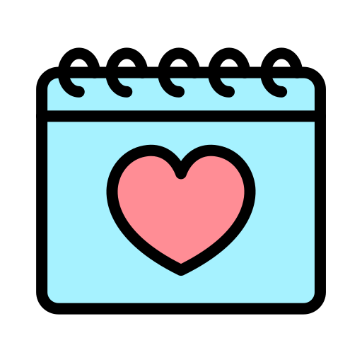 calendario de amor icono gratis