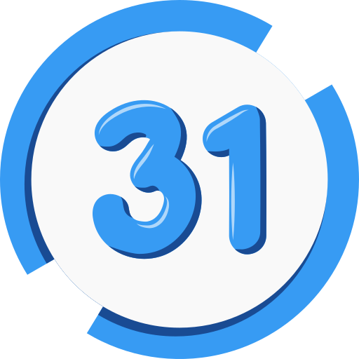 treinta y uno icono gratis