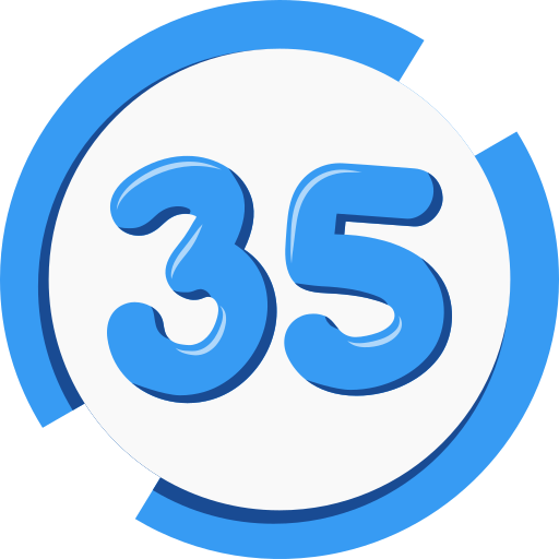 treinta y cinco icono gratis