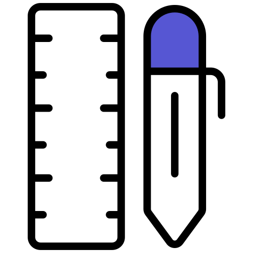 Pencil and ruler free icon