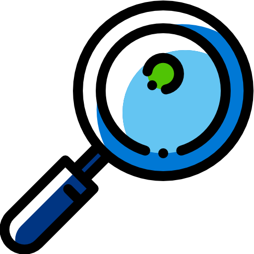 Magnifying Glass Detailed Rounded Color Omission Icon