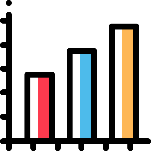 Bar chart Detailed Rounded Color Omission icon