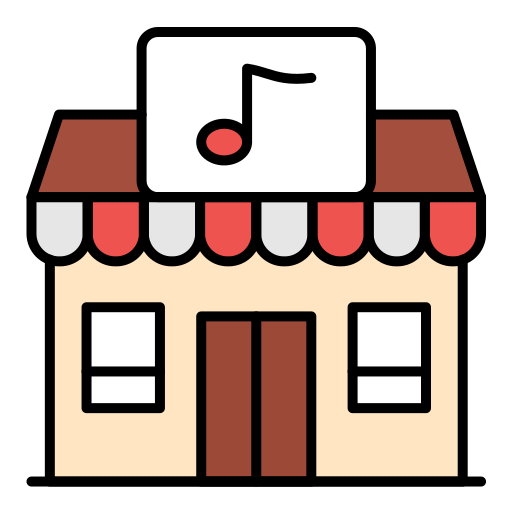 tienda de música icono gratis