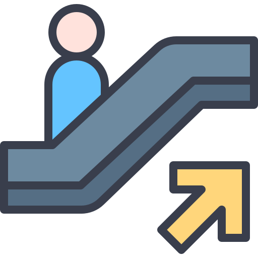 escalera mecánica arriba icono gratis