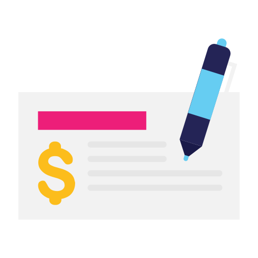 pagamento por cheque grátis ícone