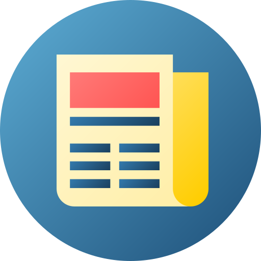 Newspaper Flat Circular Gradient Icon