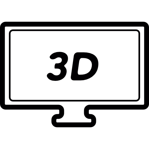 pantalla de 3 dimensiones icono gratis