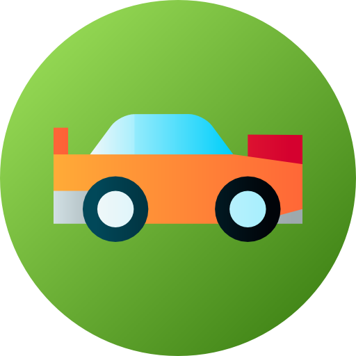 Racing car Flat Circular Gradient icon