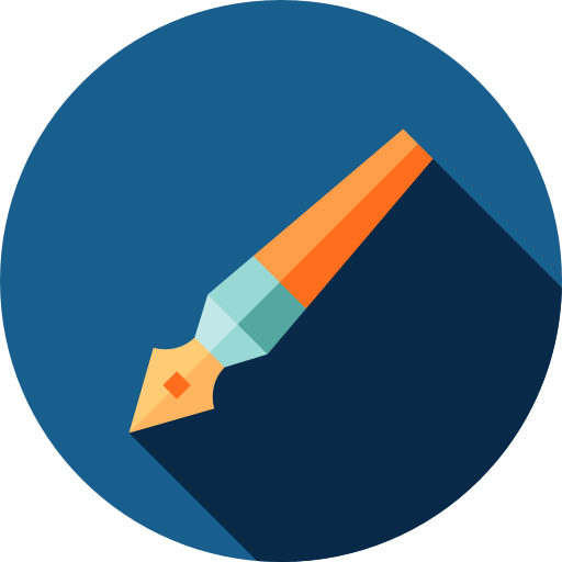 Flat pen. Pen 3d icon.