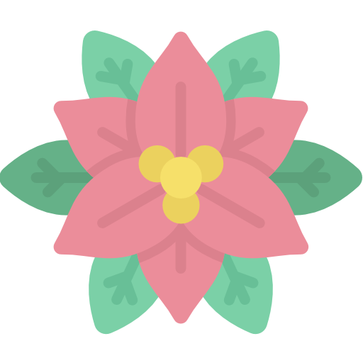 Poinsettia Kawaii Flat icon