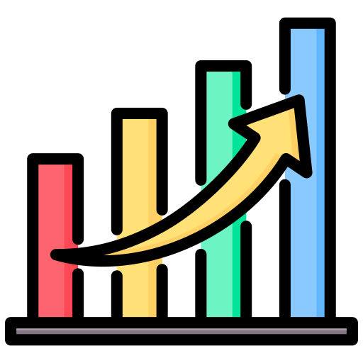 crecimiento económico icono gratis