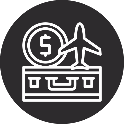 presupuesto de viaje icono gratis