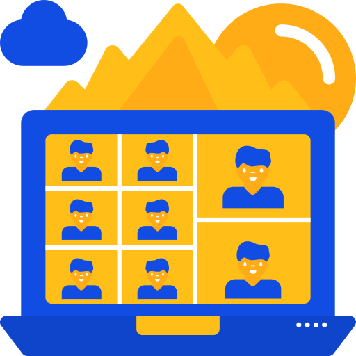 reunión en línea icono gratis