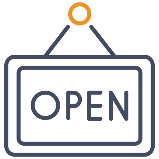 Open sign free icon