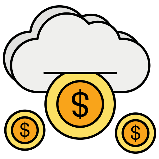 dinero en la nube icono gratis