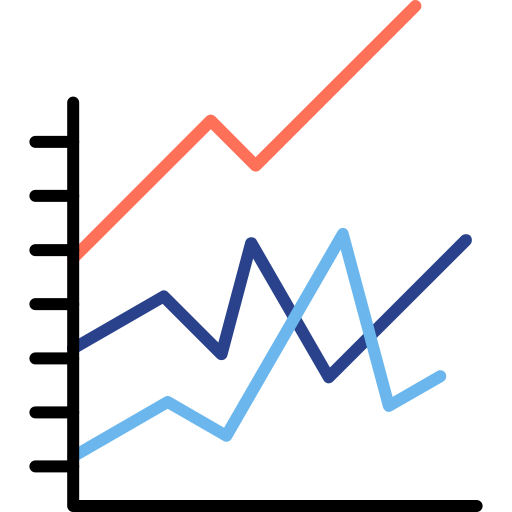 gráfico de líneas icono gratis