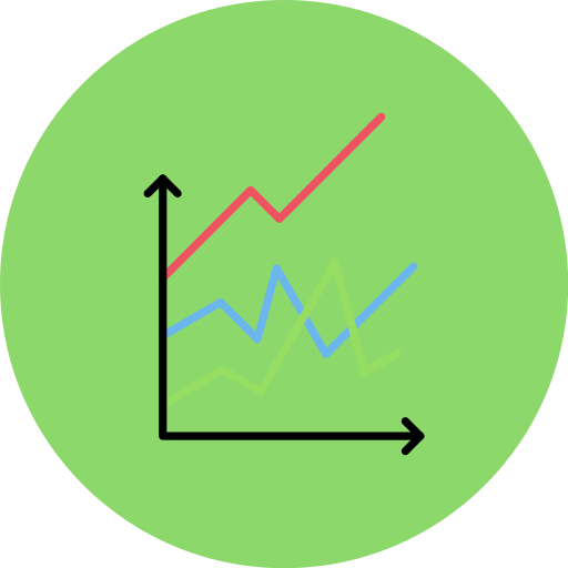 gráficos de líneas icono gratis