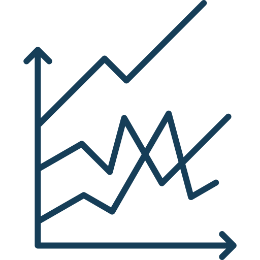 gráficos de líneas icono gratis