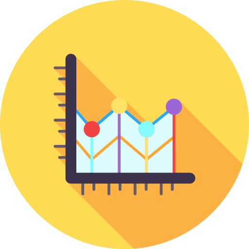 Line chart Generic color fill icon