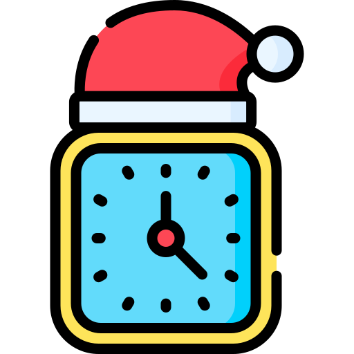 reloj de navidad icono gratis