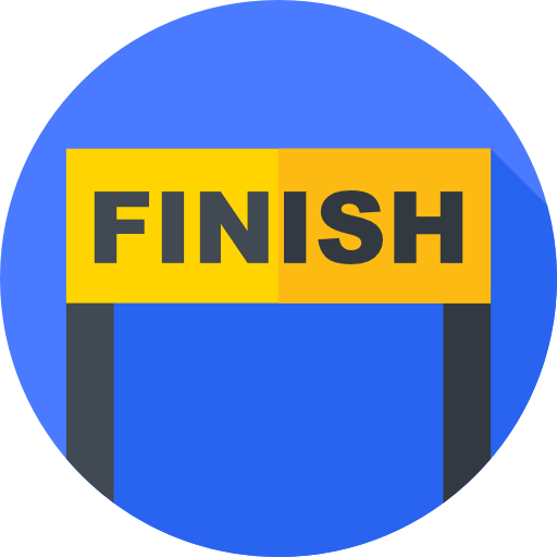 Finish Line Flat Circular Flat Icon