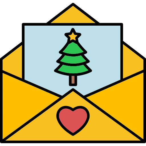 correo de navidad icono gratis