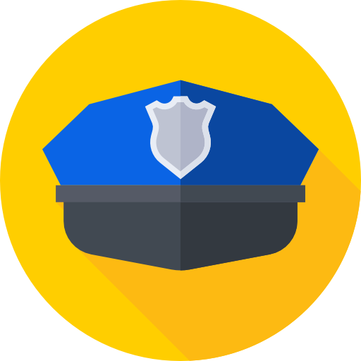 Police cap Flat Circular Flat icon