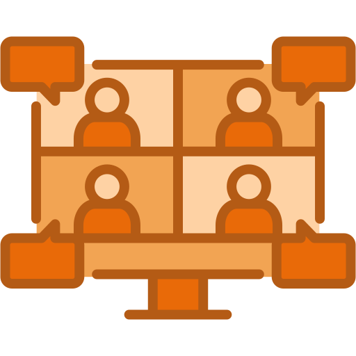 reunión en línea icono gratis