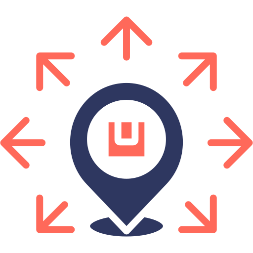 distribución icono gratis